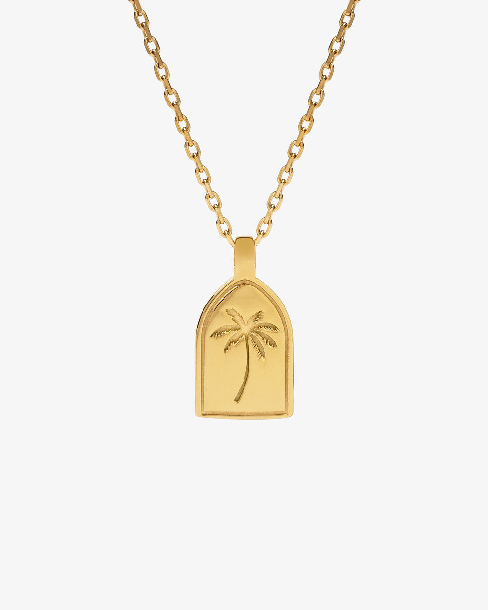 Colgante dorado de palmera en collar de cadena sencilla