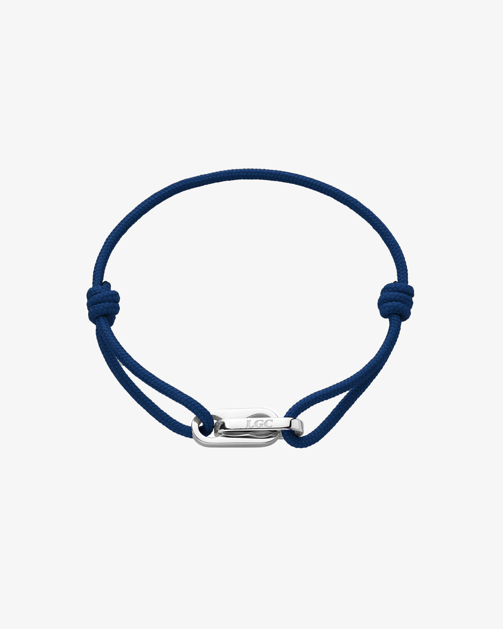Pulsera plateada Atlantis de cordón azul con cierre ajustable en la muñeca